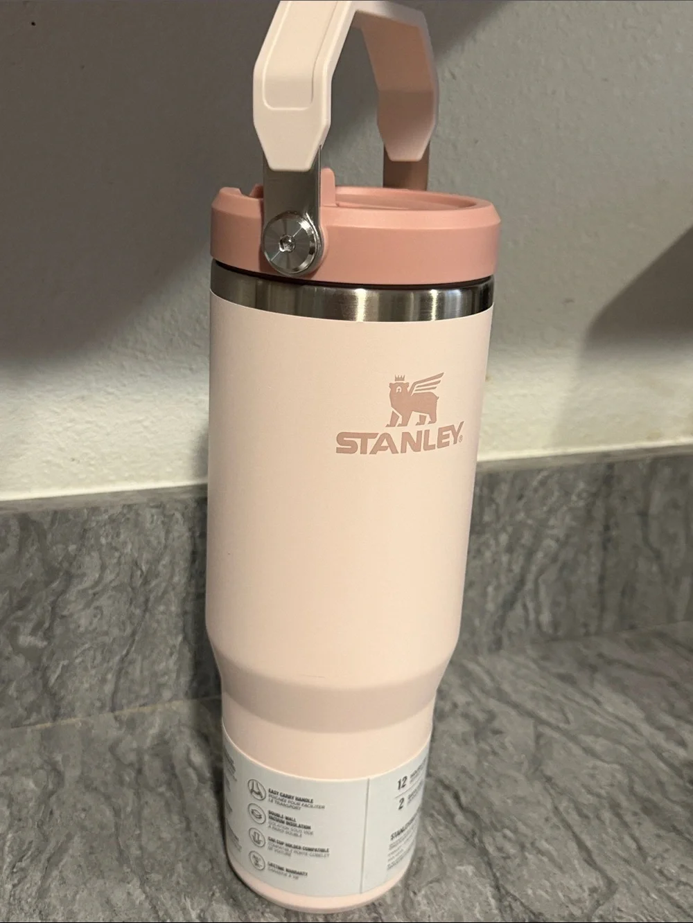 Stanley Pale Pink Insulated Travel Mug with Handle 30 oz